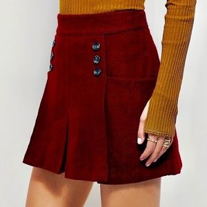 Free People Maroon Wool Mini Skirt, Size 8